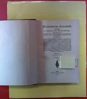 Immagine del venditore per Biochemische Zeitschrift. Beitrge zur chemischen Physiologie und Pathologie. ACHTZEHNTER BAND venduto da biblion2