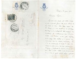 Lettera su carta intestata "Biblioteca Nazionale di S. Marco Venezia" inviata a G. Guidetti