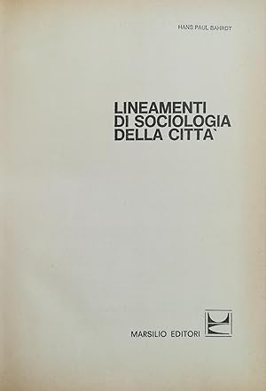 LINEAMENTI DI SOCIOLOGIA DELLA CITTÀ