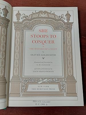 Seller image for She Stoops To Conquer, or The Mistakes of the Night for sale by Randy Berry