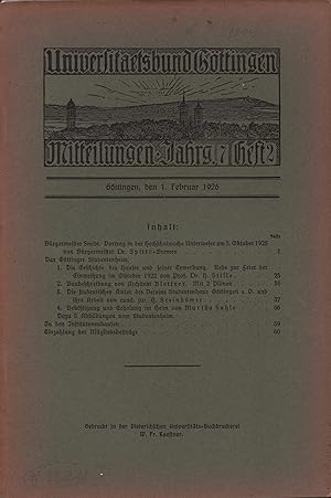 Universitätsbund Göttingen. Mitteilungen, JG 7, HEFT.