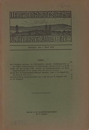 Universitätsbund Göttingen. Mitteilungen, Jg. 13, Heft 2.