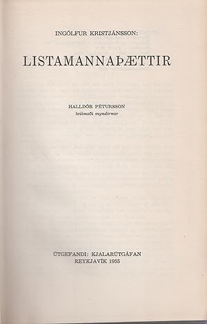 Image du vendeur pour Listamannapoettir by Inglfur Kristjnsson Kristmann Gudmundsson mis en vente par Robinson Street Books, IOBA