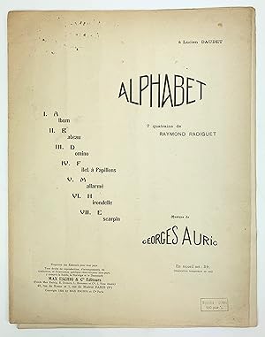 "Alphabet" - SIGNED PRESENTATION COPY TO RAVEL