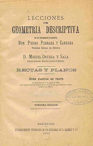 Imagen del vendedor de LECCIONES DE GEOMETRA DESCRIPTIVA. RECTAS Y PLANOS. Vol. de Texto. a la venta por Librera Torren de Rueda