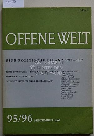 Bild des Verkufers fr Offene Welt. Eine politische Bilanz 1947-1967. Zeitschrift fr Wirtschaft, Politik und Gesellschaft. Nr. 95/96, September 1967. zum Verkauf von Antiquariat hinter der Stadtmauer