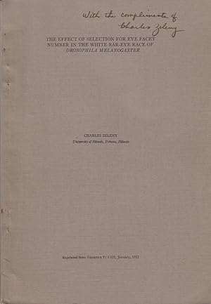 Imagen del vendedor de The Effect of Selection for Eye Facet Number in the White Bar-Eye Race of Drosophila Melanogaster by Zeleny, Charles a la venta por Robinson Street Books, IOBA