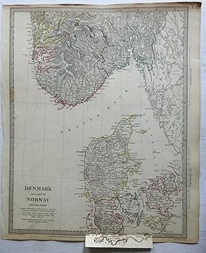 Scandinavia Denmark Norway Copenhagen Stavanger 1833 SDUK detailed antique map