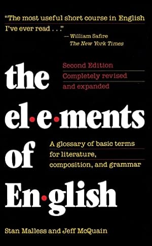 Bild des Verkufers fr The Elements of English: A Glossary of Basic Terms for Literature, Composition, and Grammar [Soft Cover ] zum Verkauf von booksXpress