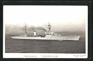 Carte postale Kriegsschiff Tourville vor der Küste