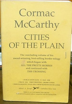 Bild des Verkufers fr Cities of the Plain by McCarthy, Cormac zum Verkauf von Robinson Street Books, IOBA