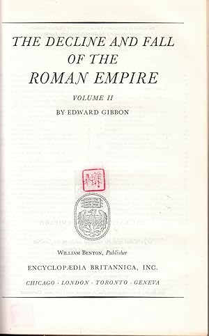 Image du vendeur pour The Decline and Fall of the Roman Empire Volume II - Great Books of the Western World Volume 41 by Gibbon, Edward; Hutchins, Robert Maynard; Encyclopaedia Britannica, Inc. mis en vente par Robinson Street Books, IOBA