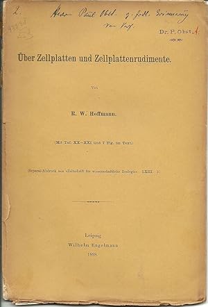 Imagen del vendedor de Ueber Zellplatten und Zellplattenrudimente by Richard Wolfgang Hoffmann a la venta por Robinson Street Books, IOBA