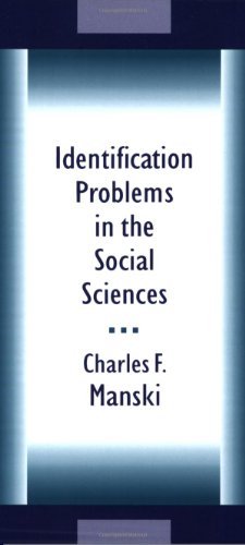 Imagen del vendedor de Identification Problems in the Social Sciences by Manski, Charles F. [Paperback ] a la venta por booksXpress