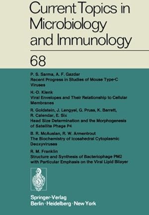 Immagine del venditore per Current Topics in Microbiology and Immunology / Ergebnisse Der Mikrobiologie Und Immunitätsforschung by Arber, W., Haas, R., Henle, W., Hofschneider, P. H., Humphrey, J. H., Jerne, N. K., Koldovský, P., Koprowski, H., Maaløe, O., Rott, R., Schweiger, H. G., Sela, M., Vogt, P. K., Syru?ek, L., Wecker, E. [Paperback ] venduto da booksXpress