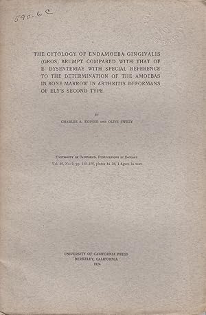 Seller image for The Cytology of Enamoeba Gingivalis (Gros) Brumpt Compared with that of E. Dysenteriae with Special Reference to the Determination of the Amoebas in Bone Marrow in Arthritis Deformans of Ely's Second Type by Kofoid, Charles A. and Swezy, Olive for sale by Robinson Street Books, IOBA