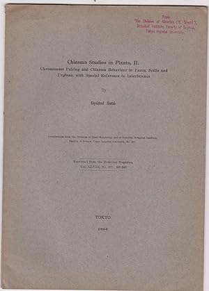 Bild des Verkufers fr Chiasma Studies in Plants, II. Chromosome Pairing and Chiasma Behaviour in Yucca, Scilla, and Urginea, with Special Reference to Interference by Sato, Dyuhei zum Verkauf von Robinson Street Books, IOBA