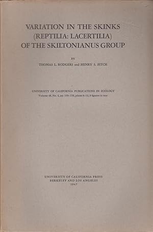 Bild des Verkufers fr Variation in the Skinks (Reptilia: Lacertilia) of the Skiltonianus Group by Rodgers, Thomas L. and Fitch, Henry S. zum Verkauf von Robinson Street Books, IOBA