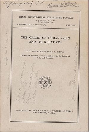 Imagen del vendedor de The Origin of Indian Corn and Its Relatives by Mangelsdorf, P.C.; Reeves, R.G. a la venta por Robinson Street Books, IOBA