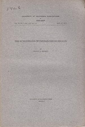 Seller image for The Schizopoda of the San Diego Region by Esterly, Calvin O. for sale by Robinson Street Books, IOBA