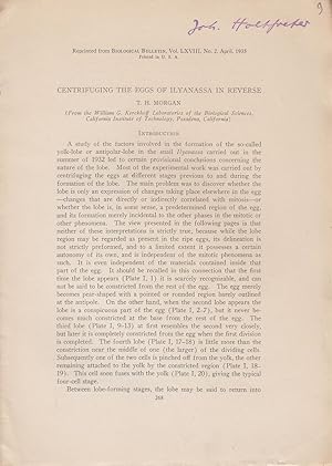 Seller image for Centrifuging the Eggs of Ilyanassa in Reverse by Morgan, T.H. Thomas Hunt Morgan for sale by Robinson Street Books, IOBA