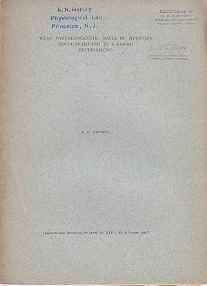 Imagen del vendedor de Weak Parthenogenetic Races of Hydatina Senta Subjected to a Varied Environment by Whitney, D.D. a la venta por Robinson Street Books, IOBA