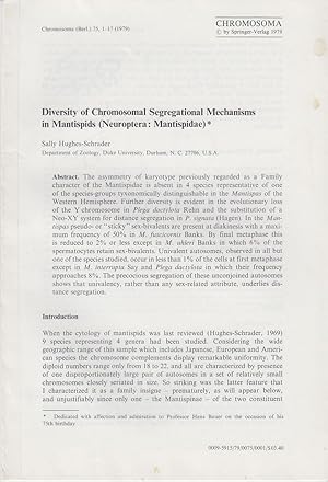 Seller image for Diversity of Chromosomal Segregational Mechanisms in Mantispids (Neuroptera: Mantispidae) by Hughes-Schrader, Sally for sale by Robinson Street Books, IOBA