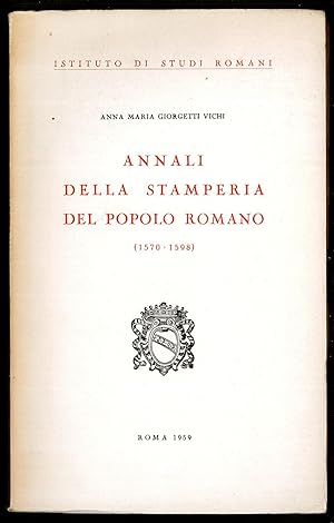 Bild des Verkufers fr Annali della stamperia del popolo romano zum Verkauf von Sergio Trippini