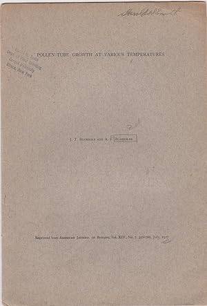 Imagen del vendedor de Pollen-tube growth at various-temperatutes by Buchholz, J.T.; Blakeslee, A.F. a la venta por Robinson Street Books, IOBA