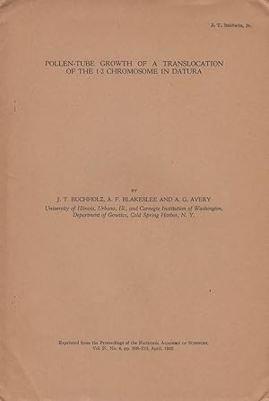 Imagen del vendedor de Pollen-Tube Growth of a Translocation of the 1-2 Chromosome in Datura by Buchholz, J.T.; Blakeslee, A.F.; and Avery, A.G. a la venta por Robinson Street Books, IOBA