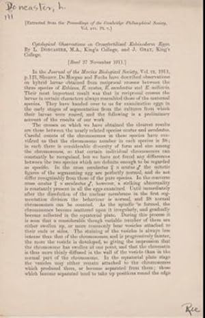 Seller image for Cytological Observations on Crossfertilized Echinoderm Eggs by Doncaster, L. and J. Gray for sale by Robinson Street Books, IOBA