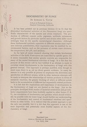 Immagine del venditore per Biochemistry of Fungi by Tatum, Edward L. venduto da Robinson Street Books, IOBA