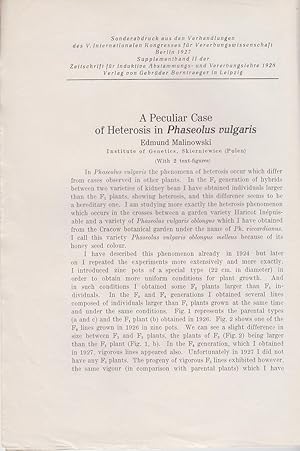 Bild des Verkufers fr A Peculiar Case of Heterosis in Phaseolus Vulgaris by Malinowski, Edmund zum Verkauf von Robinson Street Books, IOBA