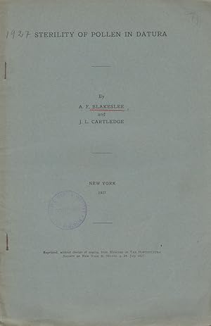Seller image for Sterility of Pollen in Datua by Blakeslee, A.F. and Cartledge, J.L. for sale by Robinson Street Books, IOBA