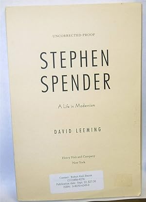 Seller image for Stephen Spender A Life in Modernism by Leeming, David for sale by Robinson Street Books, IOBA