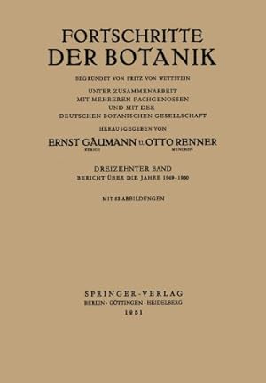 Seller image for Bericht über die Jahre 19491950 (Progress in Botany) (German Edition) by Lüttge, Ulrich, Beyschlag, Wolfram, Büdel, Burkhard, Francis, Dennis, Cushman, John [Paperback ] for sale by booksXpress