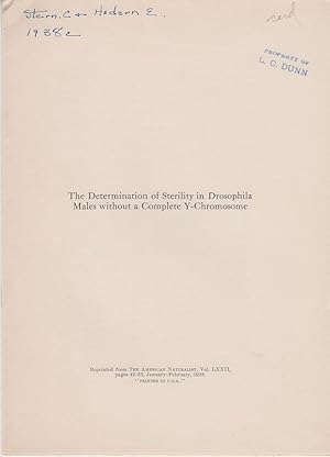 Seller image for The Determination of Sterility in Drosophila Males without a Complete Y- Chromosome by Stern, Curt., Hadorn, Ernst for sale by Robinson Street Books, IOBA