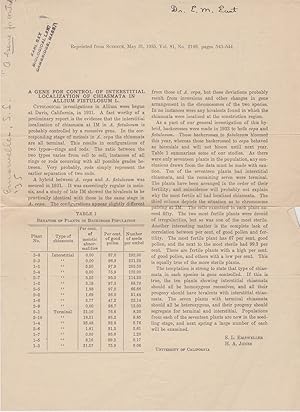 Seller image for A Gene For Control Of Interstitial Localization Of Chiasmata In Allium Fistulosum L. by Emsweller, S. L., Jones, H. A. for sale by Robinson Street Books, IOBA