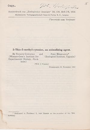 Imagen del vendedor de 2-Thio-5-methyl-cytosine, an animalizing agent. by Gustafson, T., Horstadius, S. a la venta por Robinson Street Books, IOBA