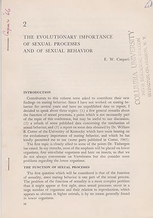 Seller image for The Evolutionary Importance Of Sexual Processes And Of Sexual Behavior by Caspari, E.W. for sale by Robinson Street Books, IOBA