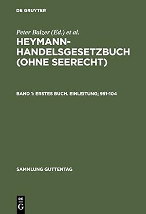 Imagen del vendedor de Erstes Buch. Einleitung; §§1-104 (Sammlung Guttentag) (German Edition) [Hardcover ] a la venta por booksXpress