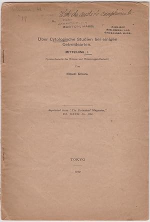 Seller image for Uber Cytologische Studien bei einigen Getreidearten. Mitteilung I. (Spezies-Bastarde des Weizens und Weizenroggen-Bastard.) by Kihara, Hitoshi for sale by Robinson Street Books, IOBA