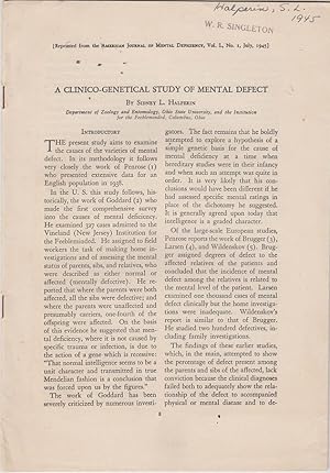 A Clinico-Genetical Study of Mutual Defect by Halperin, Sidney