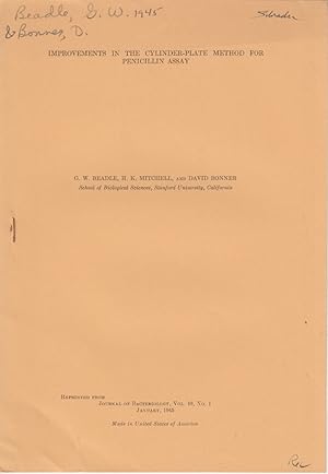 Imagen del vendedor de Improvements in the Cylinder-Plate Method for Penicillin Assay by Beadle, G.W.; Mitchell, H.K.; Bonner, David a la venta por Robinson Street Books, IOBA