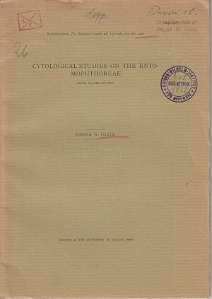 Imagen del vendedor de Cytological Studies on the Entomophthoreae by Olive, Edgar W. Theodor Boveri a la venta por Robinson Street Books, IOBA