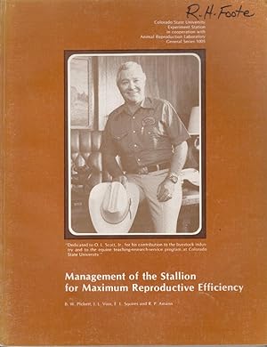 Seller image for Management of the Stallion for Maximum Reproductive Efficiency by Pickett, B.W.; Voss, J.L.; Squires, E.L.; Amann, R.P. for sale by Robinson Street Books, IOBA