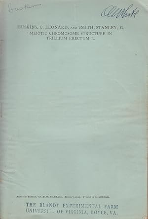 Imagen del vendedor de Meiotic Chromosome Structure in Trillium Erectum L. by Huskins, Leonard C.; Smith, Stanley G. a la venta por Robinson Street Books, IOBA