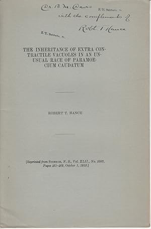 Seller image for The Inheritance of Extra Contractile Vacuoles in an Unusual Race of Paramoecium Caudataum by Hance, Robert T. for sale by Robinson Street Books, IOBA