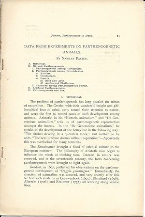 Data from Experiments on Parthenogenetic Animals by Fasten, Nathan