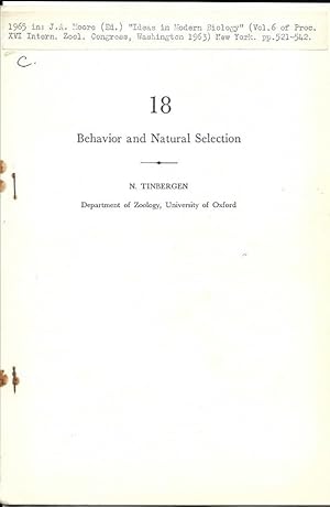 Behavior and Natural Selection by Tinbergen, N.